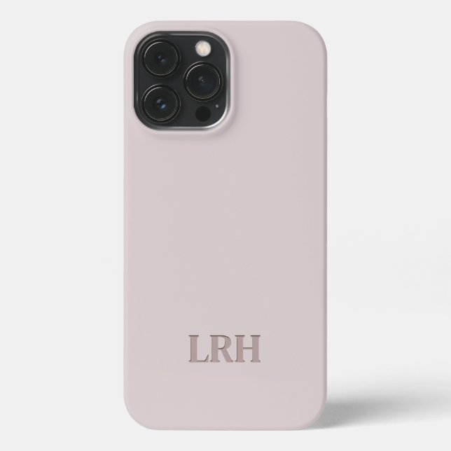 Minimalistisches Monogramm mit neutraler Doppelsch iPhone Hülle (Rückseite)