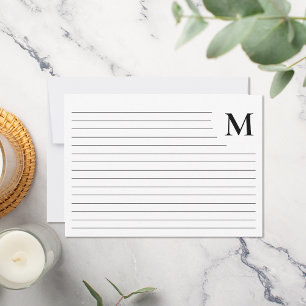 Minimalistisches Monogramm Mitteilungskarte