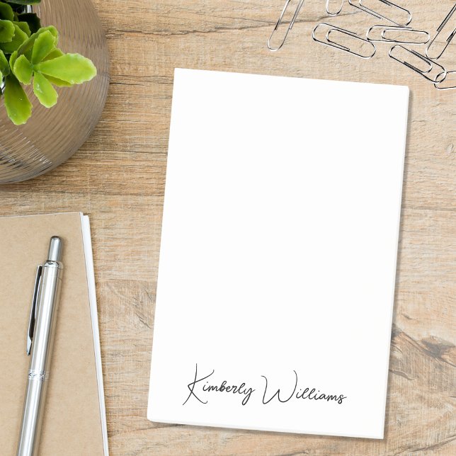 Minimalistisches Monogramm Modernes Signaturskript Post-it Klebezettel (Von Creator hochgeladen)