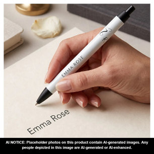 Minimalistisches Monogramm Name Elegantes Mintgrün Kugelschreiber