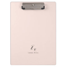 Minimalistisches Monogramm Name Elegantes Rosa