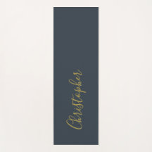 Minimalistisches Monogramm Navy Blau Gold Schrift 