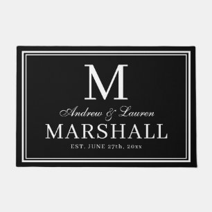 Minimalistisches Monogramm, neu verheiratet Fußmatte