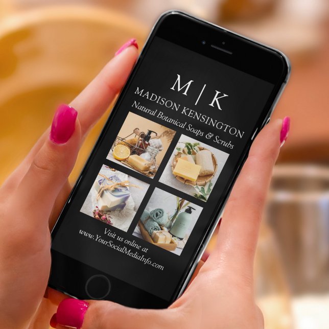 Minimalistisches Monogramm oder Add-Logo-Business  Karte (Edit to Customize text, colors and more)