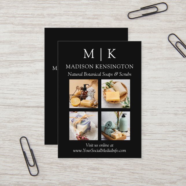 Minimalistisches Monogramm oder Add-Logo-Business  Visitenkarte (Vorderseite/Rückseite Beispiel)