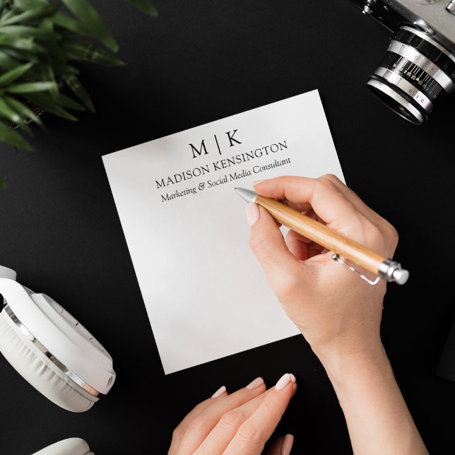 Minimalistisches Monogramm oder Hinzufügen von Log Mitteilungskarte (Customize to change text size, style or background color.)