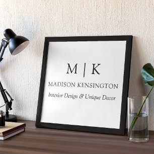 Minimalistisches Monogramm oder Logo-Geschäft Poster