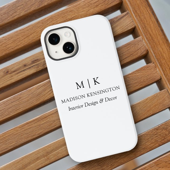 Minimalistisches Monogramm oder Logo hinzufügen Case-Mate iPhone Hülle (Edit to Customize text, colors and more)