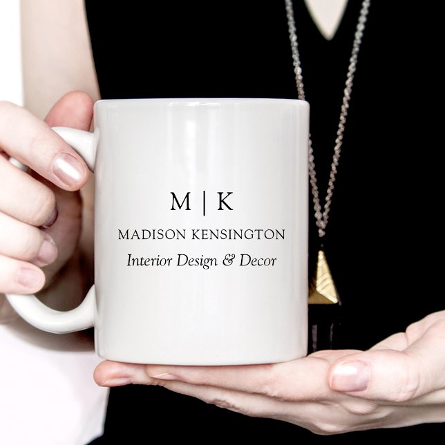Minimalistisches Monogramm oder Logo hinzufügen Kaffeetasse (Customize to change text size, color or text style.)