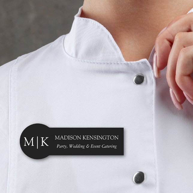 Minimalistisches Monogramm oder Logo hinzufügen Namensschild (Edit to Customize text, colors and more)