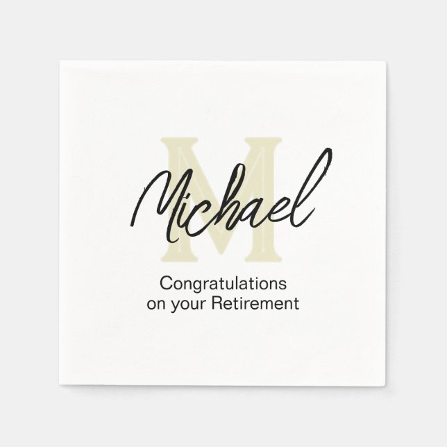 Minimalistisches Monogramm-Papier Napkin Serviette (Vorderseite)