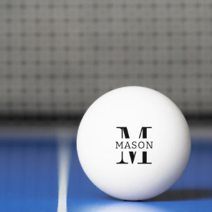 Minimalistisches Monogramm Personalisiert Tischtennisball
