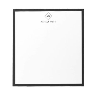 Minimalistisches Monogramm Persönliches Schreibwar Notizblock