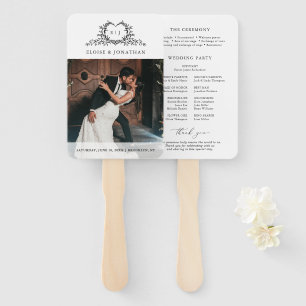 Minimalistisches Monogramm Photo Chic Hochzeitspro Fächer