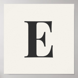 Minimalistisches Monogramm-Poster   Graue und elfe Poster