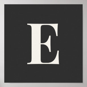 Minimalistisches Monogramm-Poster   Graue und elfe Poster