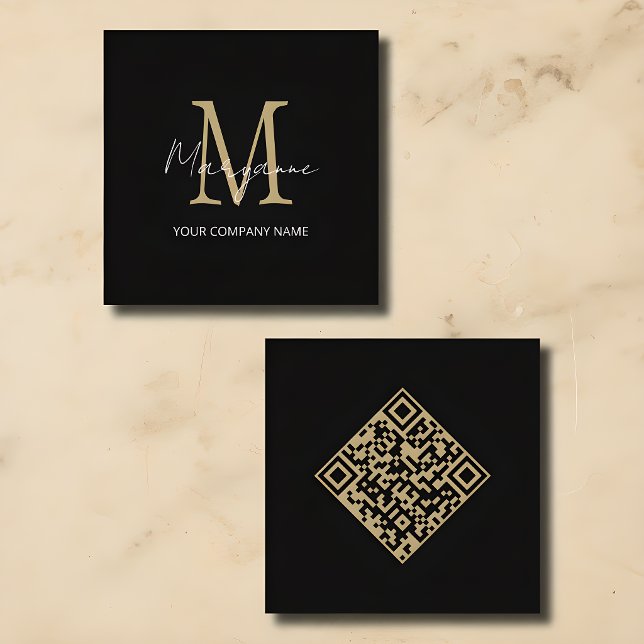 Minimalistisches Monogramm-QR-Code Quadratische Visitenkarte (Von Creator hochgeladen)
