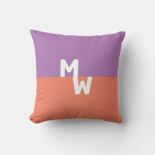 Minimalistisches Monogramm-Quadrat Pastell QR Code Kissen
