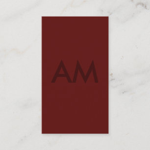 Minimalistisches Monogramm Rotes Subtil Visitenkarte