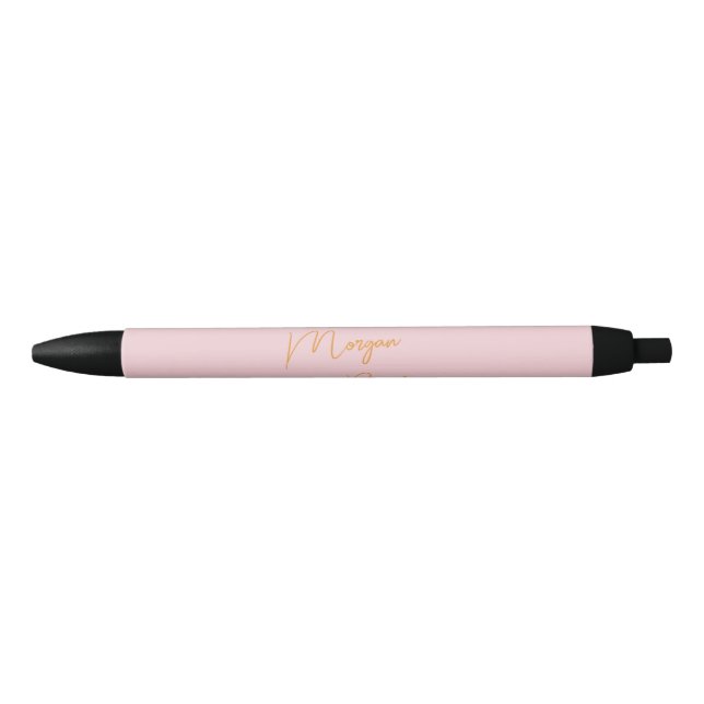 Minimalistisches Monogramm Schrift rosa Kugelschreiber (Vorderseite)