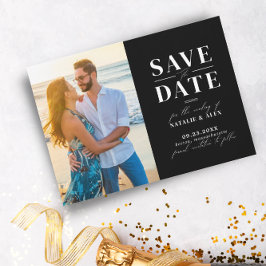 Minimalistisches Monogramm Schwarze Website QR-Cod Save The Date