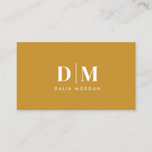 Minimalistisches Monogramm Senfgelb Visitenkarte