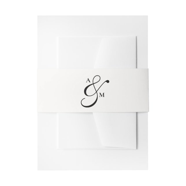 Minimalistisches Monogramm-Skript-Et-Zeichen Einladungsbanderole (Vorderseite Beispiel)