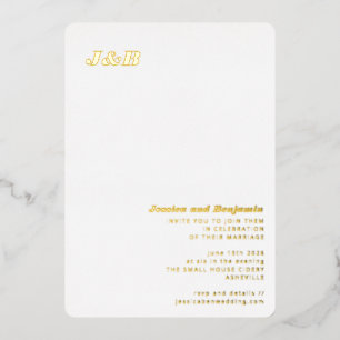 Minimalistisches Monogramm Stilvolle Hochzeit Eleg Folieneinladung