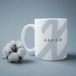 Minimalistisches Monogramm und Name Elegant Blau G Kaffeetasse