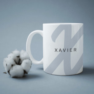 Minimalistisches Monogramm und Name Elegant Blau G Kaffeetasse
