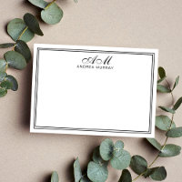 Minimalistisches Monogramm Zwei Grenzfarben Schwar