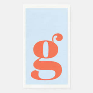 Minimalistisches monogrammiertes Initial fett Blau Serviette
