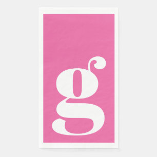 Minimalistisches monogrammiertes Initial fett Hot  Serviette