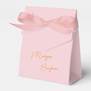 Minimalistisches Monogrammskript rosa Geschenkschachtel
