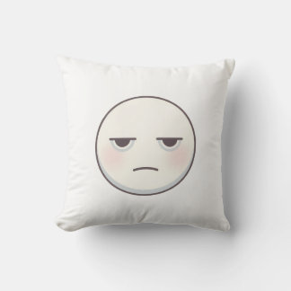 Minimalistisches müdes Gesicht Emoji-Wurfkissen Kissen