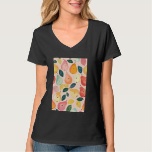 Minimalistisches Muster Art Pear Frucht T-Shirt