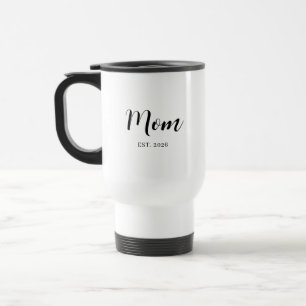 Minimalistisches Mutter-Meilenstein-Textdesign Reisebecher