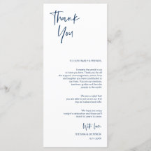 Minimalistisches Navy Blau, Platzierung Dankeschön