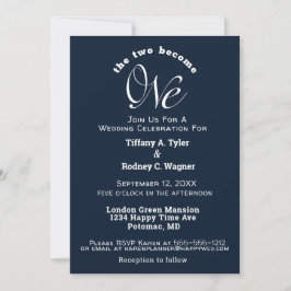 Minimalistisches Navy Blue and White The One Weddi Einladung