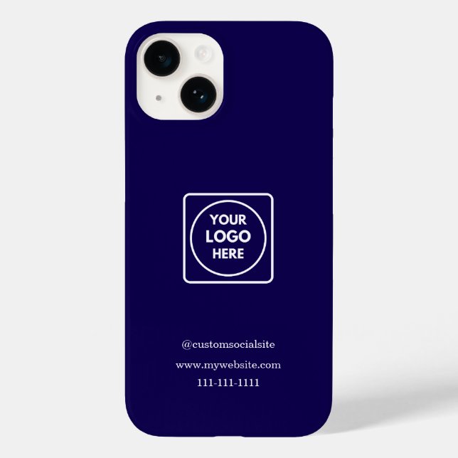 Minimalistisches Navy-Blue-Logo-iPhone-Case Case-Mate iPhone Hülle (Rückseite)