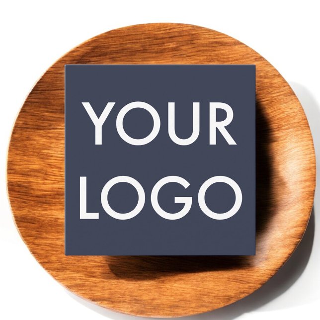 Minimalistisches Navy Blue Logo Quadratische Visitenkarte (Von Creator hochgeladen)