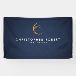 Minimalistisches Navy Blue Real Anwesen Banner