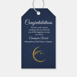 Minimalistisches Navy Blue Real Anwesen Geschenkanhänger