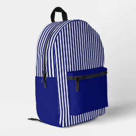 Minimalistisches Navy Blue und White Stripes Muste Bedruckter Rucksack