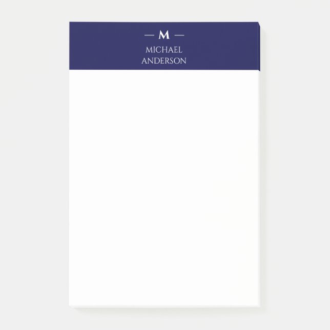 Minimalistisches Navy Post-it Klebezettel (Vorderseite)