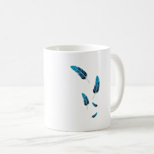 Minimalistisches Navy- und Tealfarbenes Fallende-F Kaffeetasse