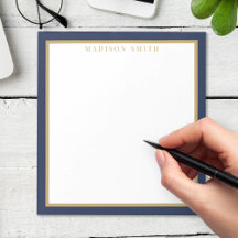 Minimalistisches Navyblau und Gold Monogramm