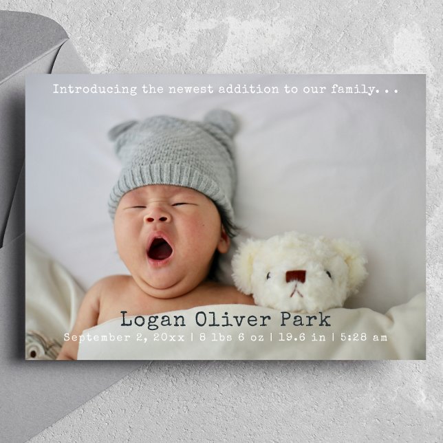 Minimalistisches neues Baby-Foto - Geburtsankündig Ankündigung (Von Creator hochgeladen)