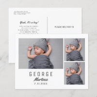 Minimalistisches neues Baby-Foto - Geburtsankündig