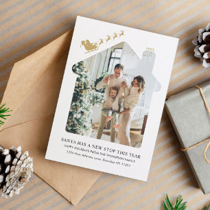 Minimalistisches neues Zuhause-Foto Feiertagskarte